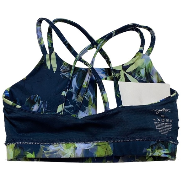 X by Gottex Criss Cross Strap Sports Bra Peach Skin Collection Floral Print XS - Picture 8 of 10